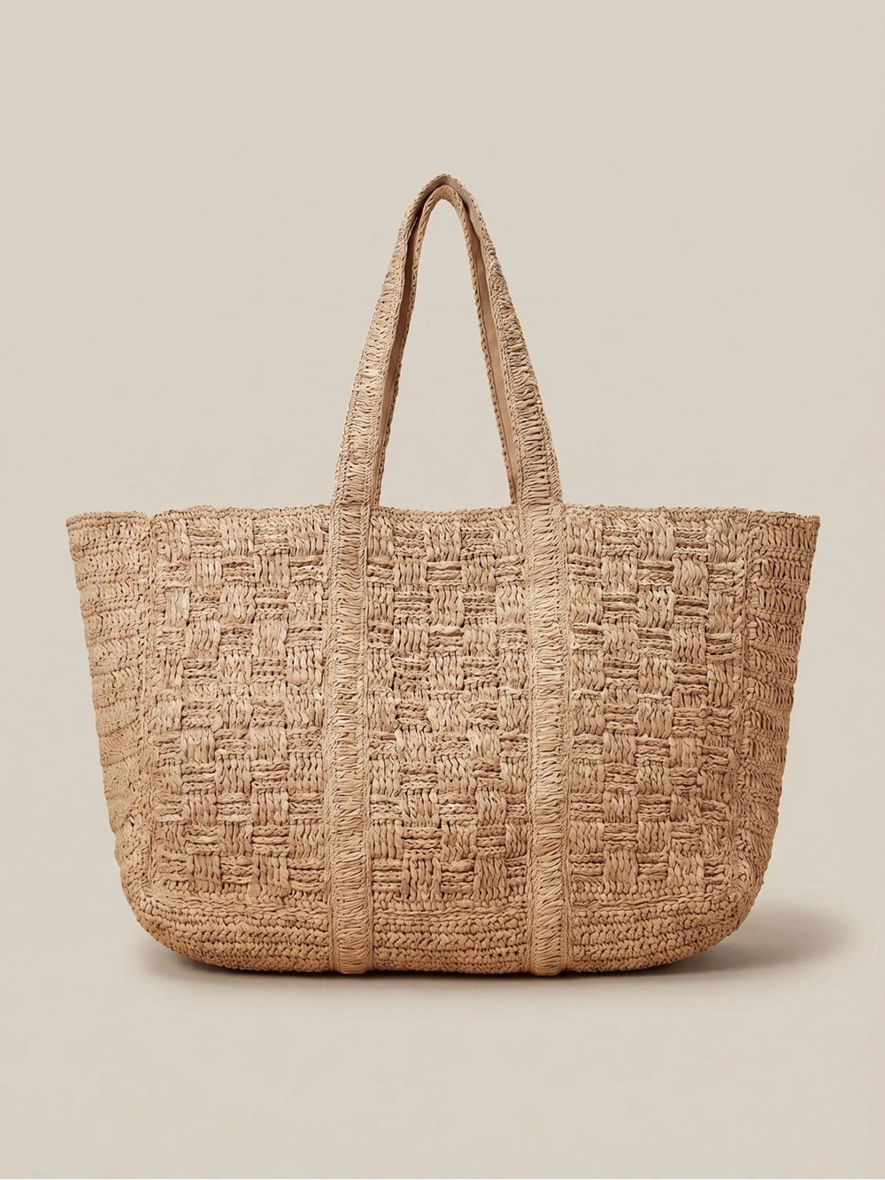 Faherty Straw Market Tote - Natural Brand New